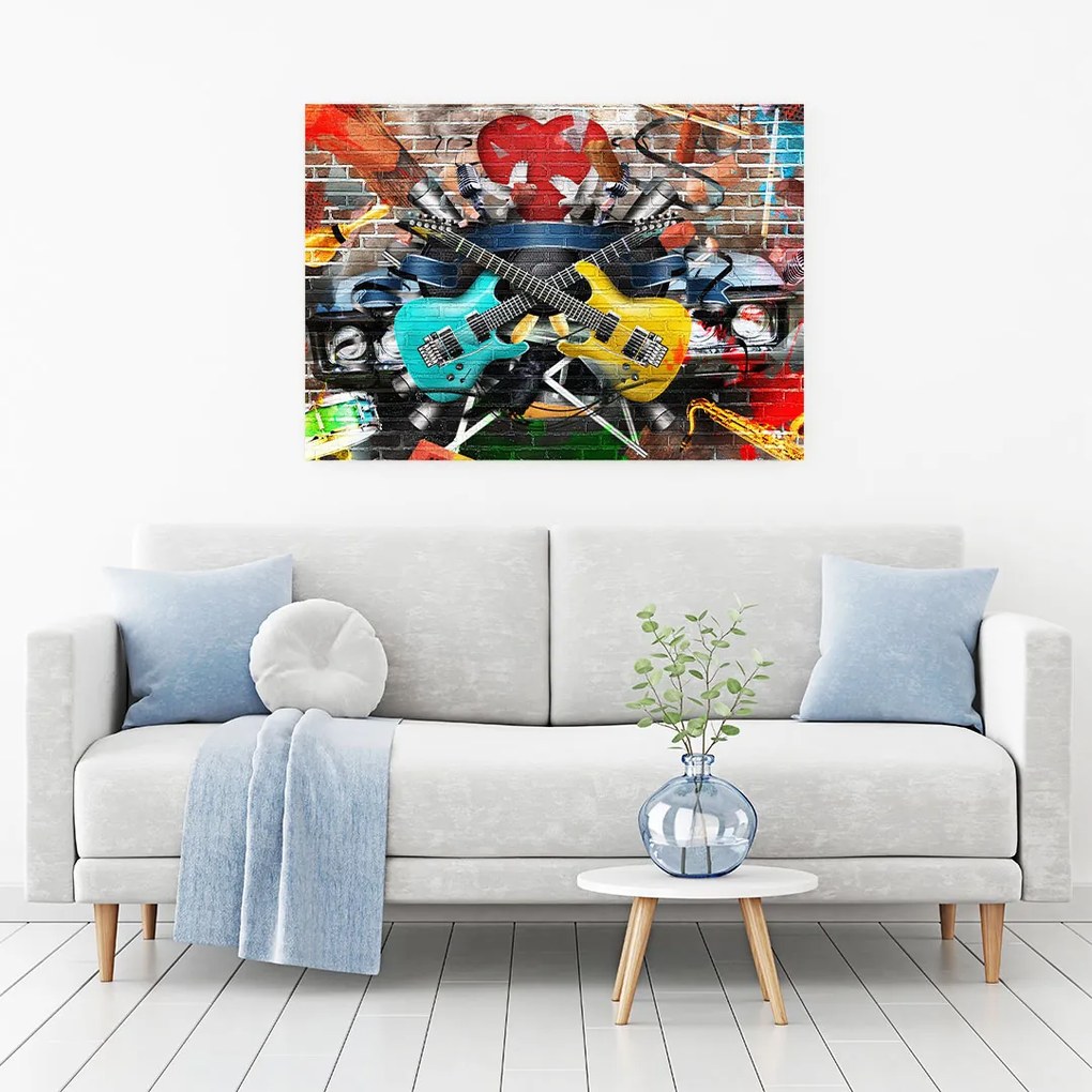 Tablou Canvas - Colourful Guitars 40 x 65 cm