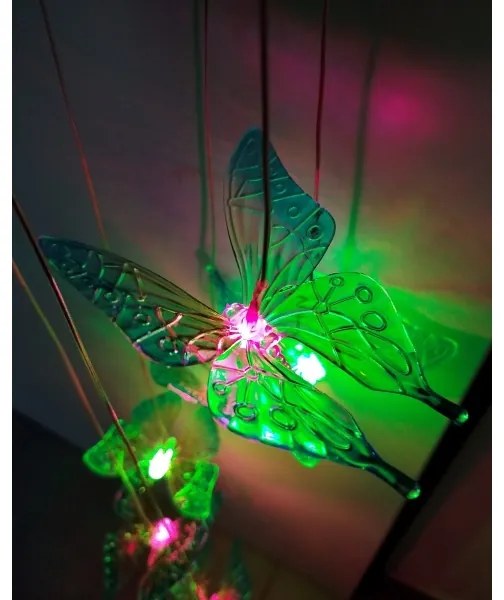 Lampă solară LED RGB 6xLED/1,2V 300 mAh IP44 - model fluture