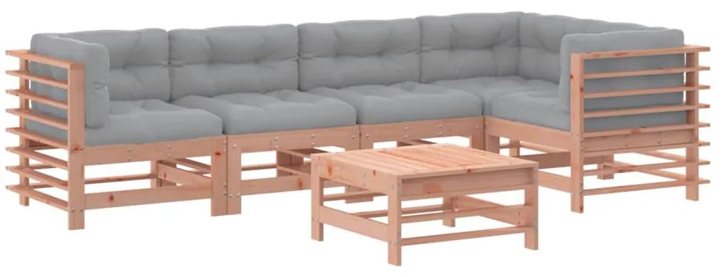 3186009 vidaXL Set mobilier de grădină cu perne, 6 piese, lemn masiv Douglas