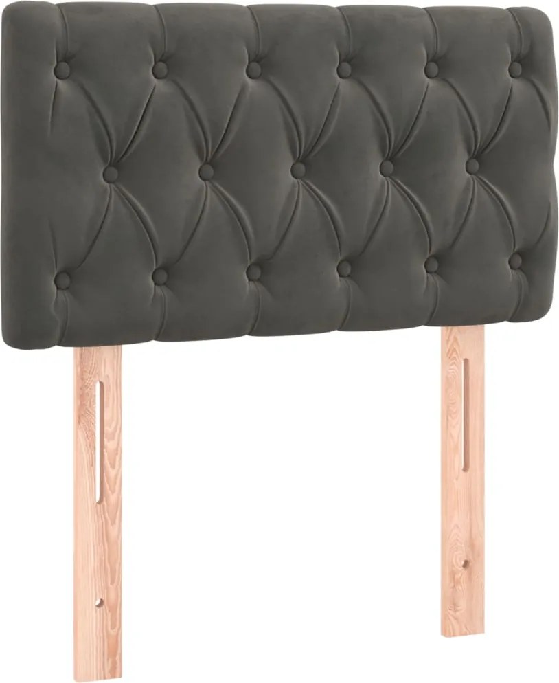 vidaXL Tăblie de pat, gri închis, 80x7x78/88 cm, catifea