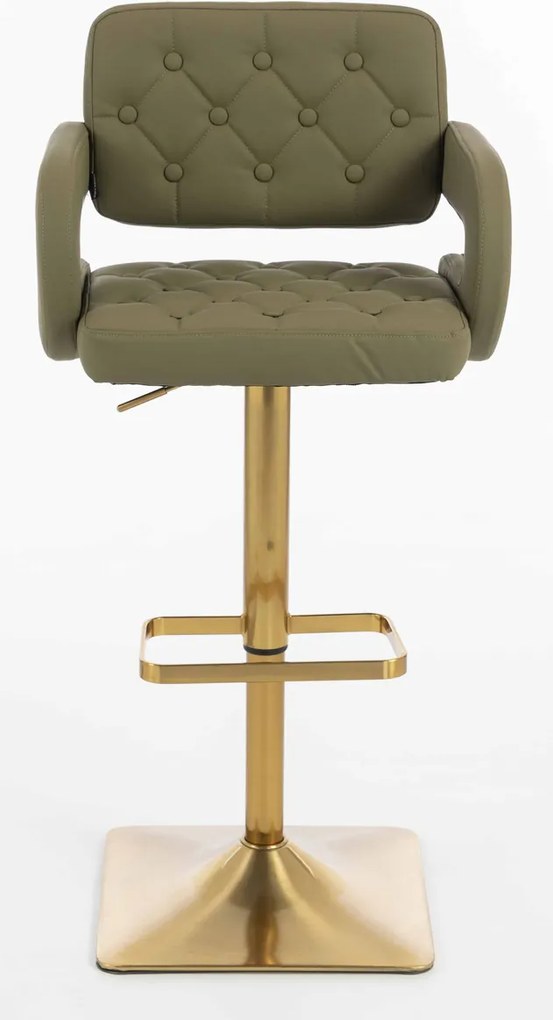 HR8403KW Scaun Khaki Piele Ecologica Premium Soft cu Bază Aurie