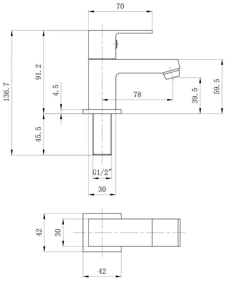 Baterie argintiu-lucios pentru chiuvetă Small – Sapho