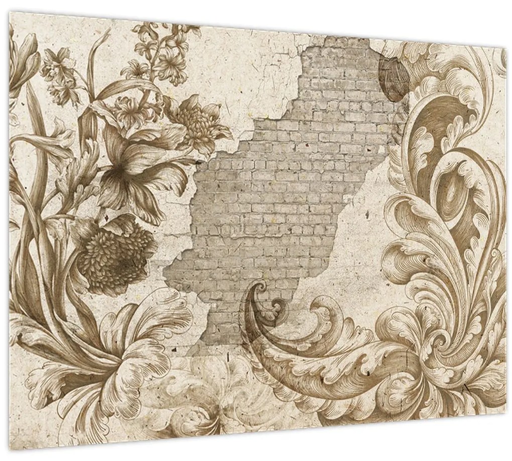 Tablou - Perete cu flori (70x50 cm)