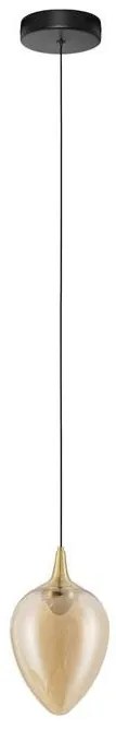 Pendul LED modern, Metal, Sticla, Champaign, Nali