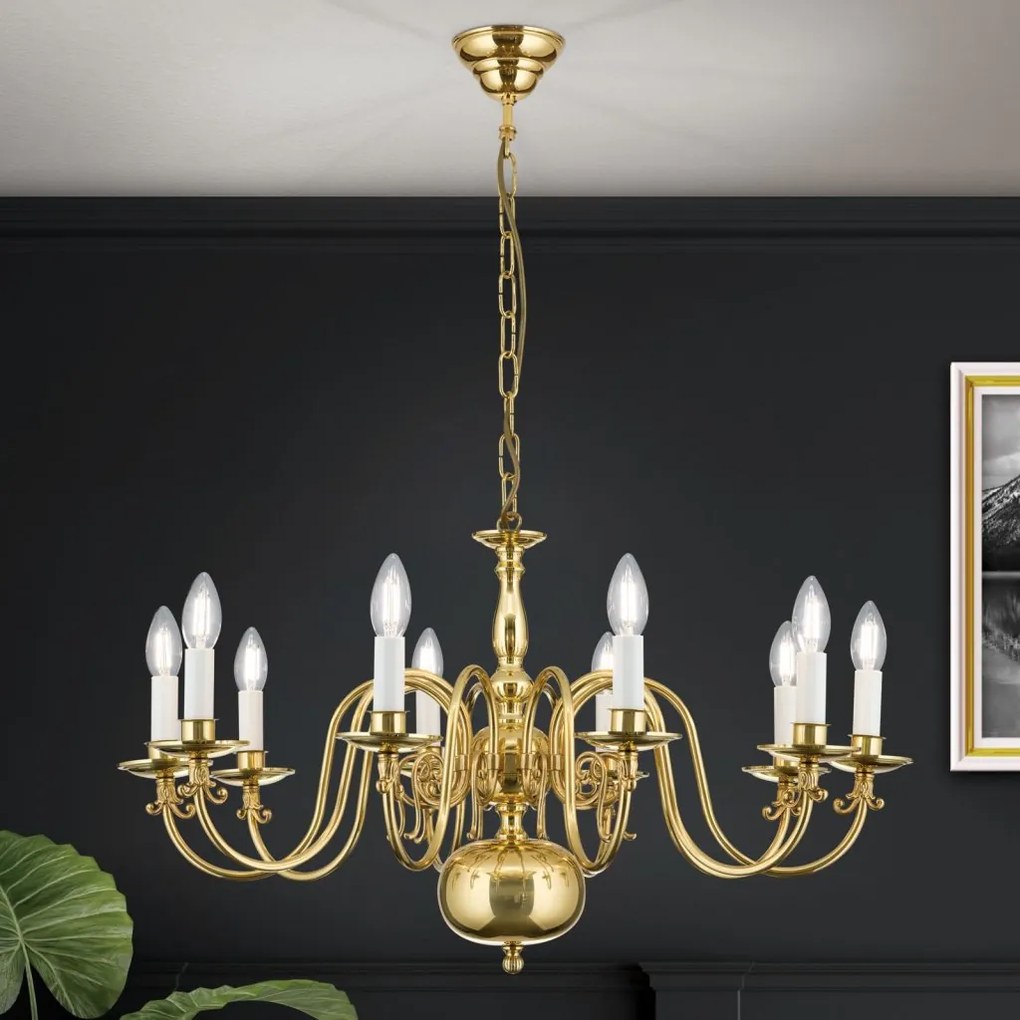 Candelabru 10 brate design clasic FLAMISCH, alama lucioasa