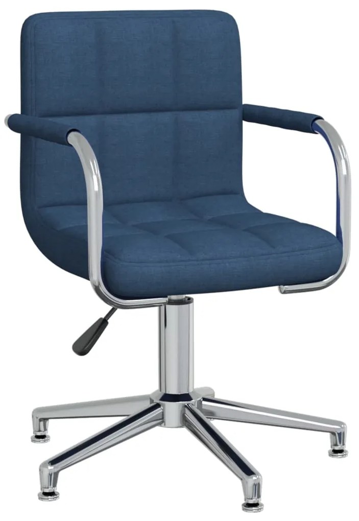 vidaXL Scaun de bucătărie pivotant, albastru, material textil