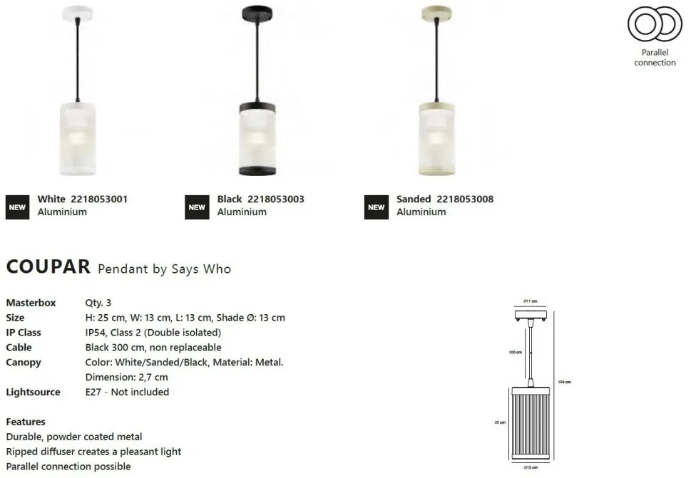Pendul pentru iluminat exterior IP54 Coupar bej nisip