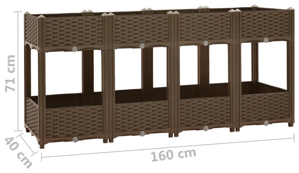 Strat inaltat, 160x40x71 cm, polipropilena 1, Maro, 160 x 40 x 71 cm