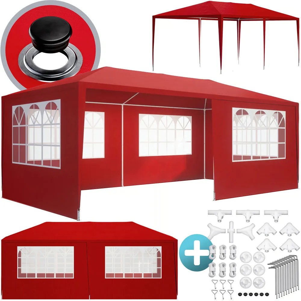 Cort de petrecere NEAPOL, 3x6m, roșu Jurhan