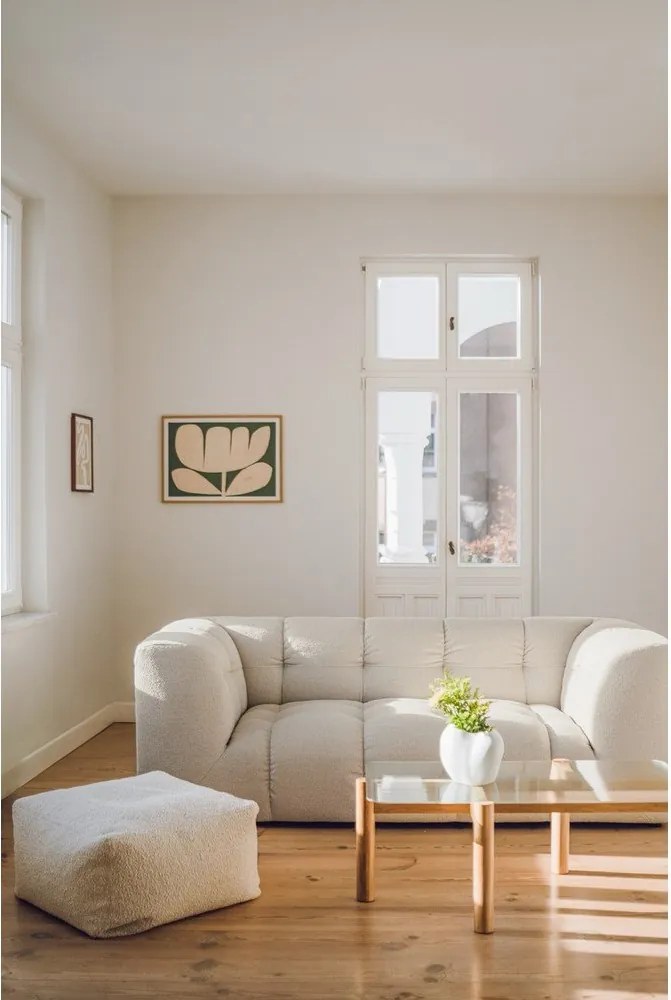 Măsuță de cafea în culoare naturală cu blat din sticlă 55x105 cm Kob – noo.ma