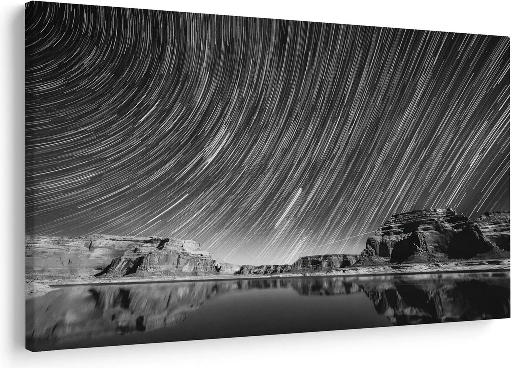 Tablou albnegru cu cerul și stele (90x60 cm)