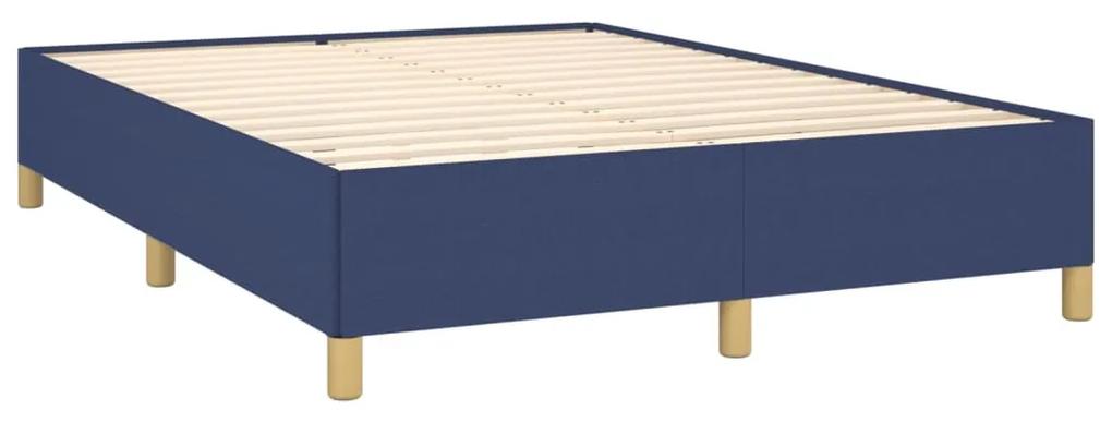 Cadru de pat, albastru, 140 x 200 cm, material textil Albastru, 35 cm, 140 x 200 cm