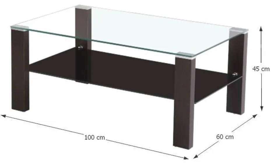 Masă de conferinţă, wenge/sticlă, JAGO
