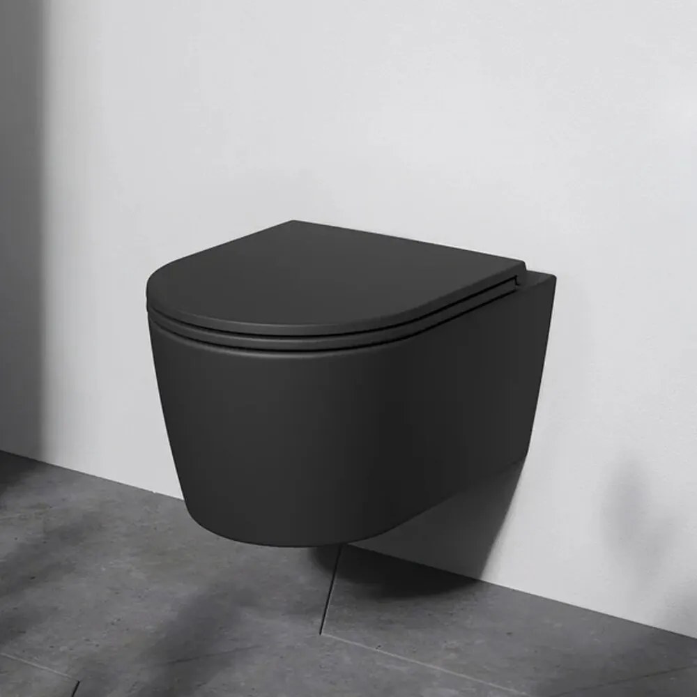 Set vas WC suspendat AM.PM Func FlashClean cu capac softclose negru mat