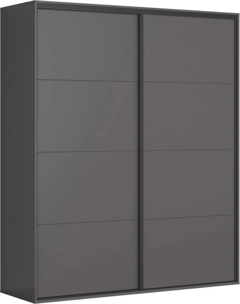 Dressing FLEX, gri grafit, PAL, cu 2 usi, 200x66x240 cm