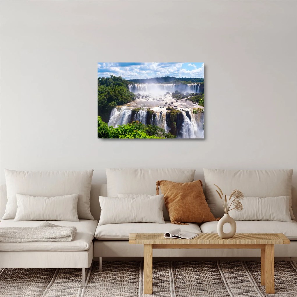 Tablou pe sticlă cu cascadele Iguass (70x50 cm)
