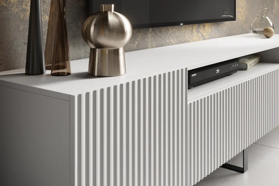 Comodă TV NOEMI Stand – 200x41x53 cm – Alb
