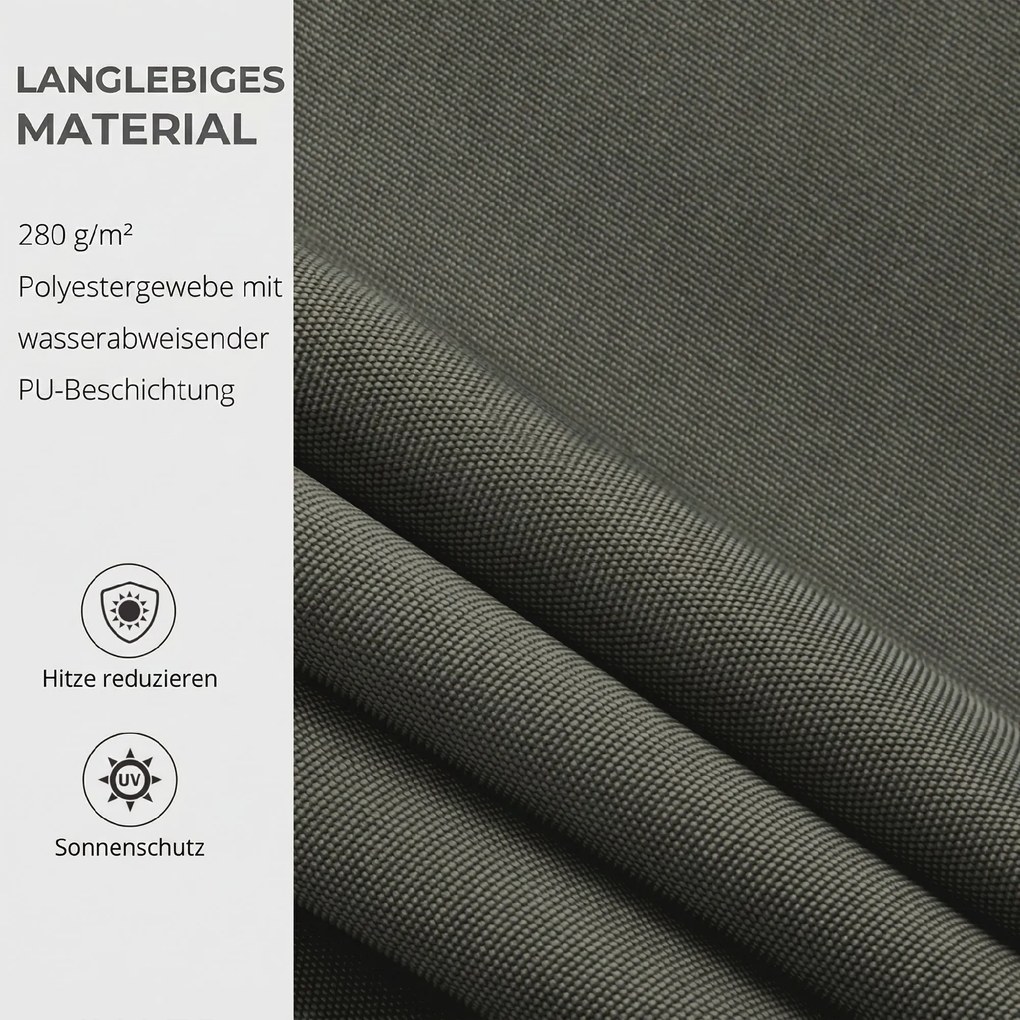 Outsunny Copertină Pliabilă pentru Exterior, Copertină Tip Roll-Up cu Deschidere Manivelă, 350x250 cm, Gri | Aosom Romania