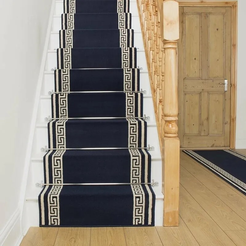 Covor pentru scări Almon, albastru, 60 x 450cm