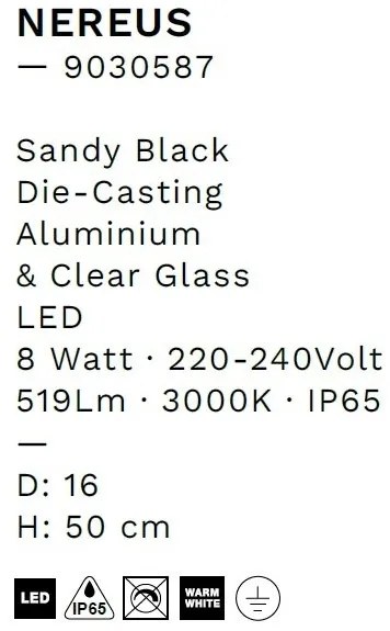 Stalp LED iluminat exterior IP65 NEREUS H-50cm