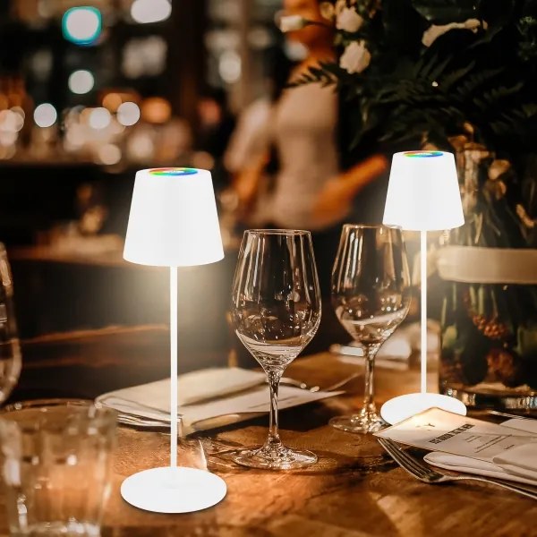 Briloner 7510016 - Lampă de birou LED RGBW CALIDA, reglabilă, 2,5W/5V IP44 1200 mAh, albă