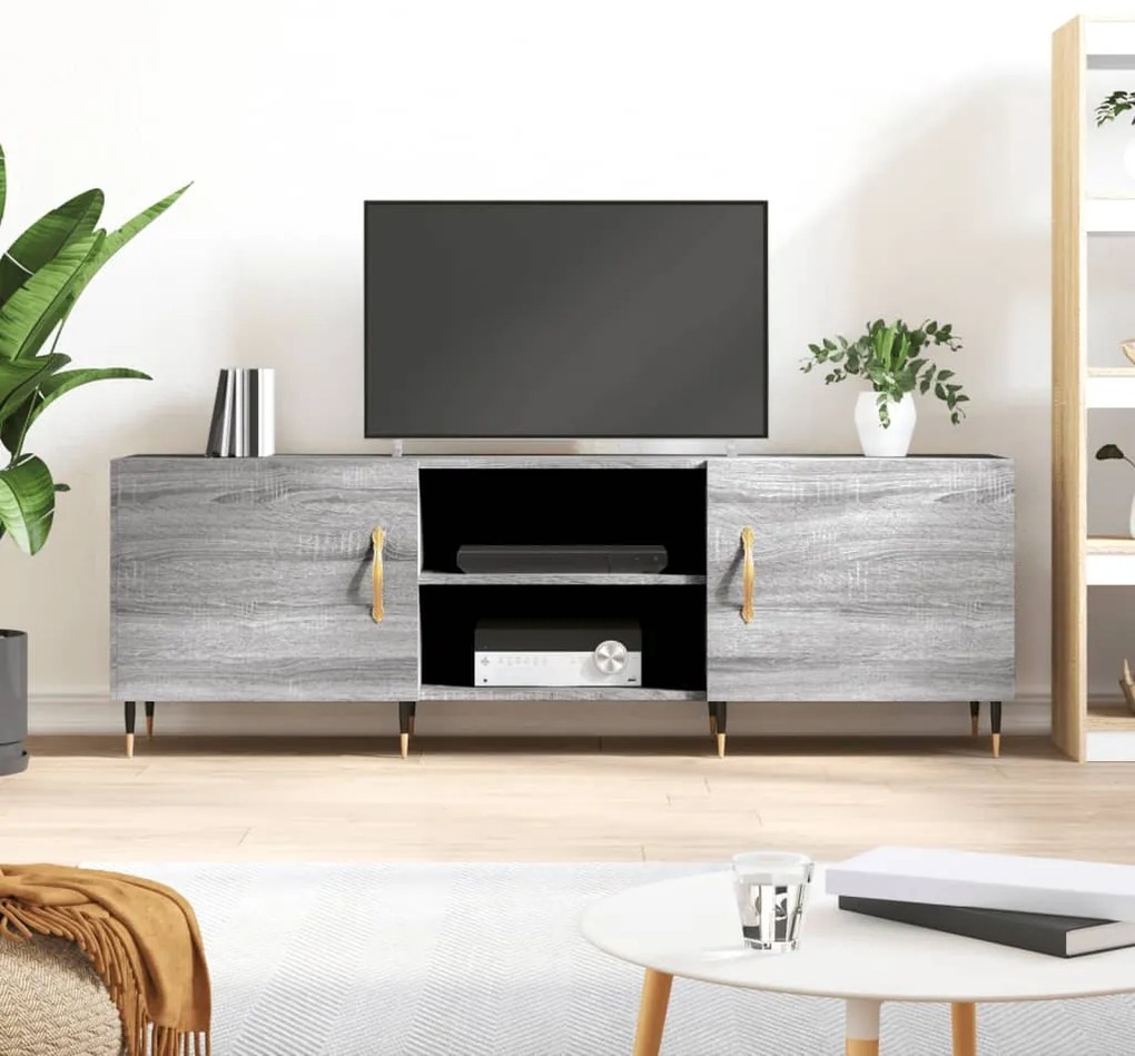 vidaXL Comodă TV, gri sonoma, 150x30x50 cm, lemn compozit