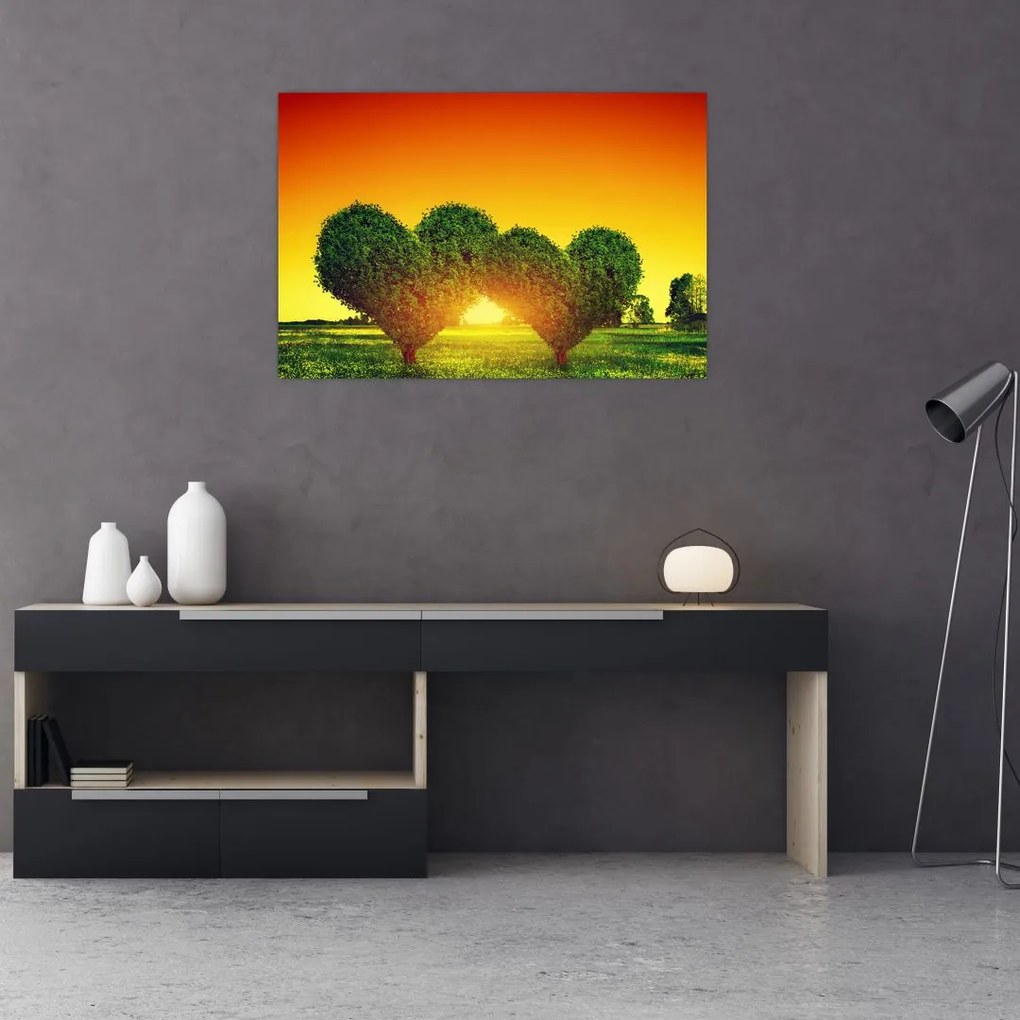 Tablou - Inima în coroanele copacilor (90x60 cm)