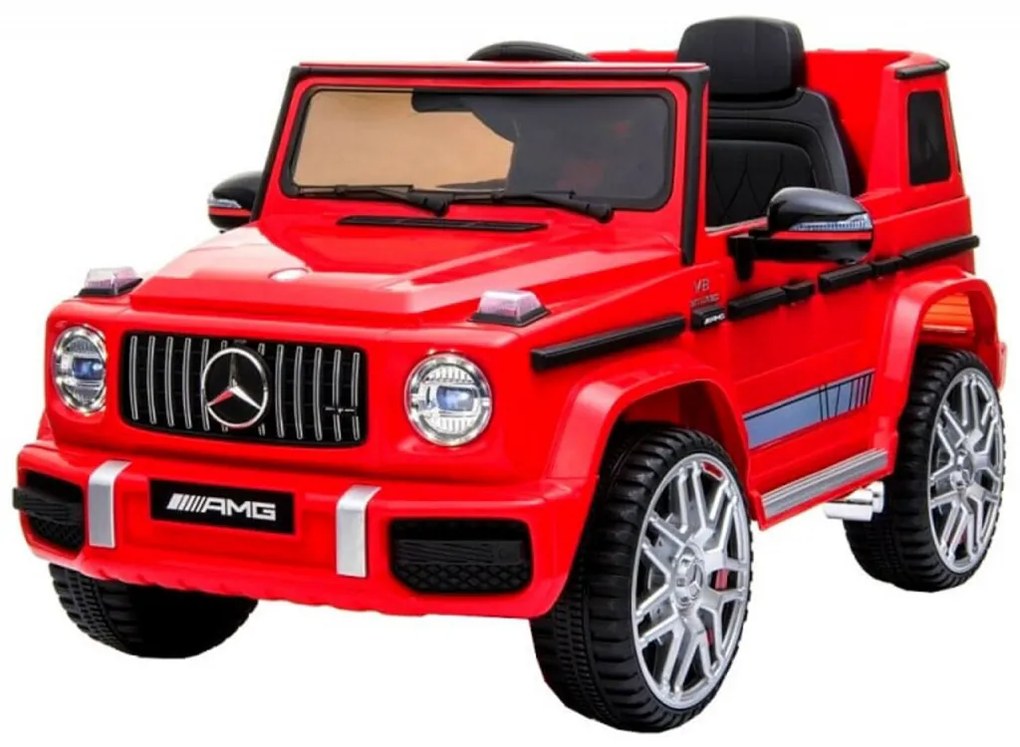 Masinuta Electrica cu acumulator pentru copii NOVOKIDS™ Mercedes G63 AMG , Roti din Cauciuc EVA, Melodii si USB , 3-8 ani , usi cu deschidere ,