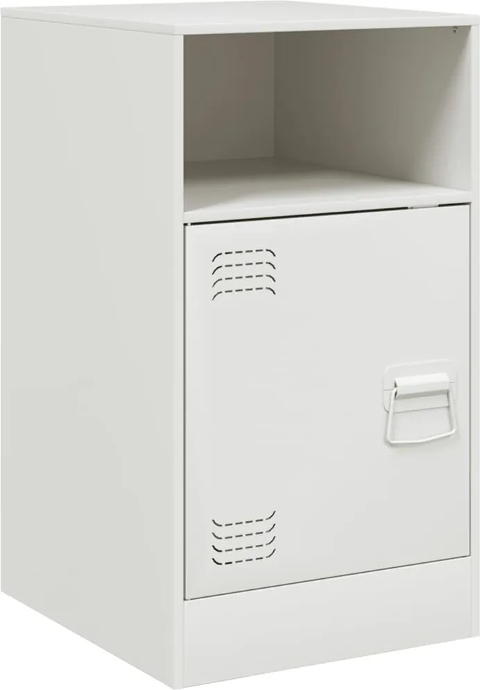 vidaXL Noptieră, alb, 34,5x39x62 cm, oțel