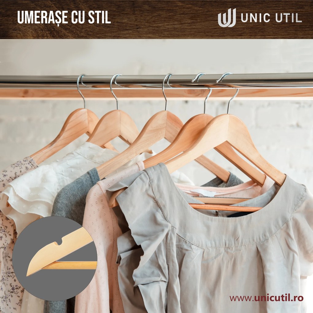 Umerase lemn unic hangers din lemn de artar, Natur, UUUM11