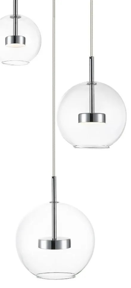 Lustra moderna cu 3 pendule LED Enceladus crom