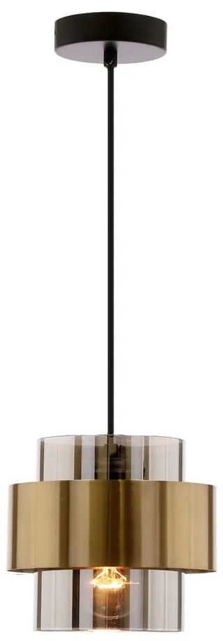 Lustră neagră cu abajur din sticlă ø 18 cm Spiega – Candellux Lighting