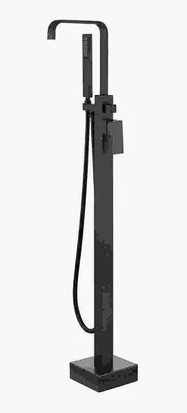 Baterie cada freestanding culoare neagra Besco Modern I Negru mat