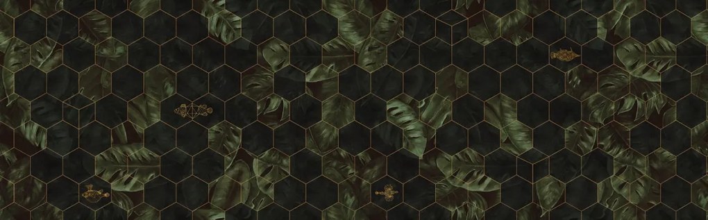 Tapet Hexagon Leaves, Rebel Walls