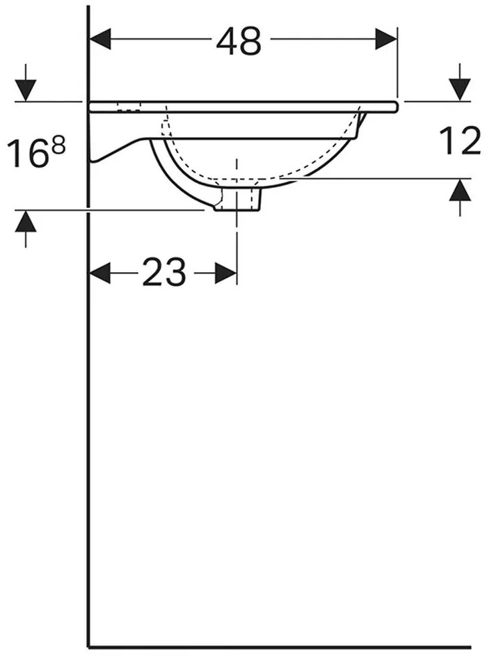 Lavoar baie incastrat alb 60 cm Geberit Acanto