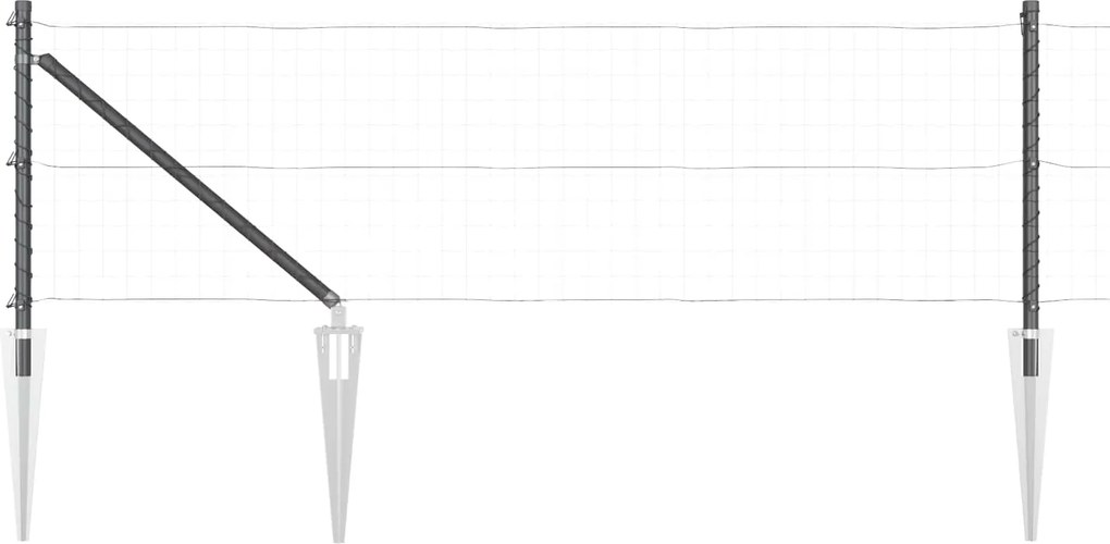 vidaXL Stâlp de gard. 26 pcs Gri 3,2 x 3,2 x 145 cm