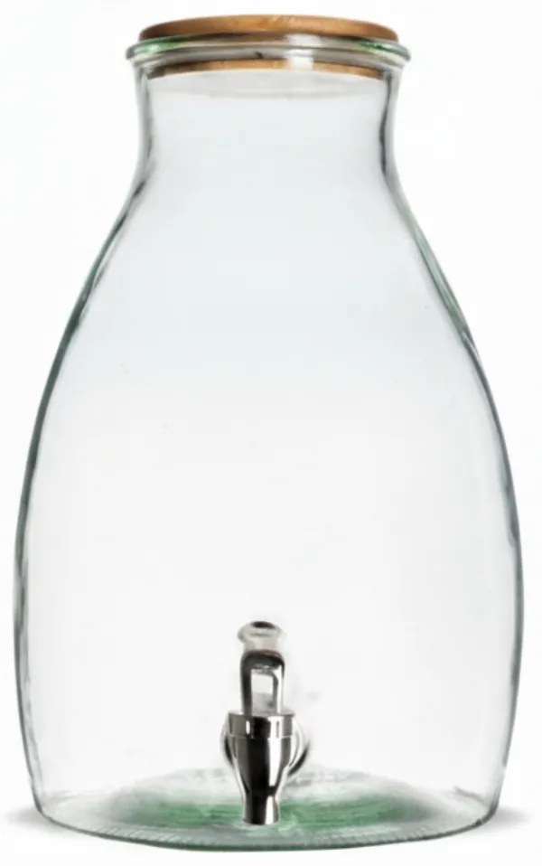 Dozator de bauturi din sticla GUSTA cu capac din lemn 5,5 L