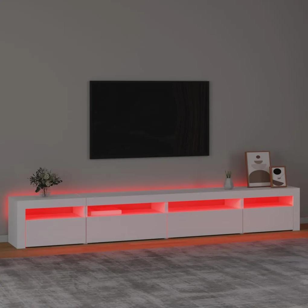 Comoda TV cu lumini LED, alb, 270x35x40 cm 1, Alb, 270 x 35 x 40 cm