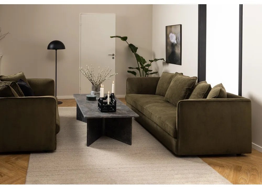 Măsuță de cafea neagră din marmură 70x140 cm Vega – Actona