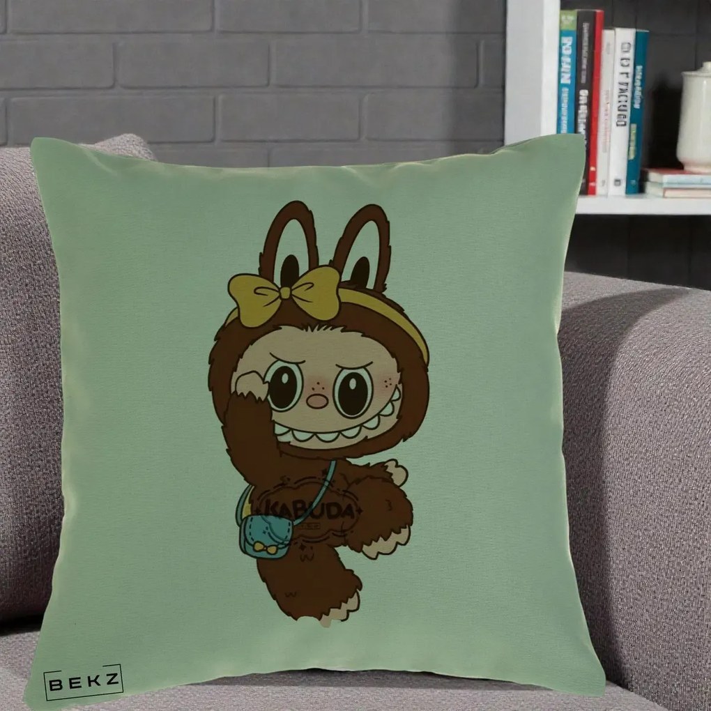 Perna Personalizata Kabuda Maro cu Funda Aurie, 40x40 cm, Verde, Husa Detasabila, Perna Inclusa, BEKZ®
