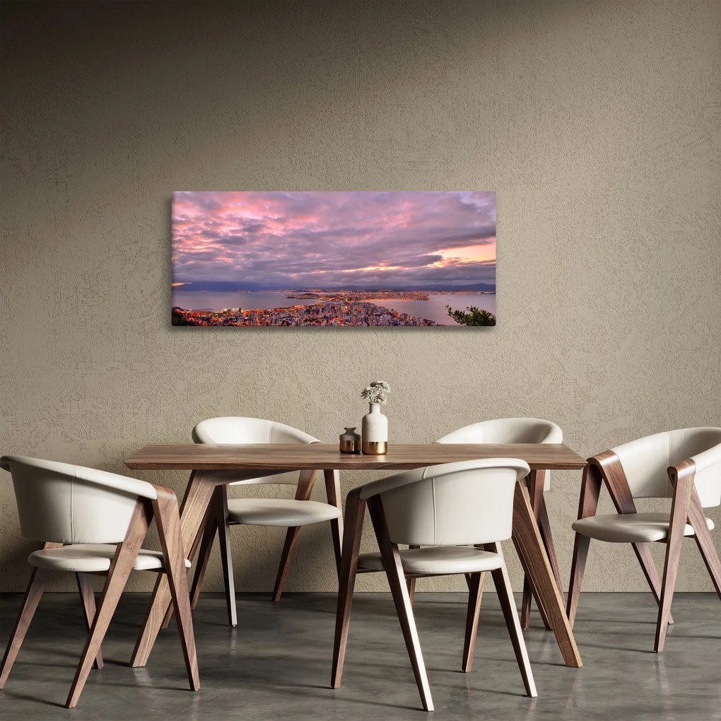 Tablou - Amurg la oraș (120x50 cm)