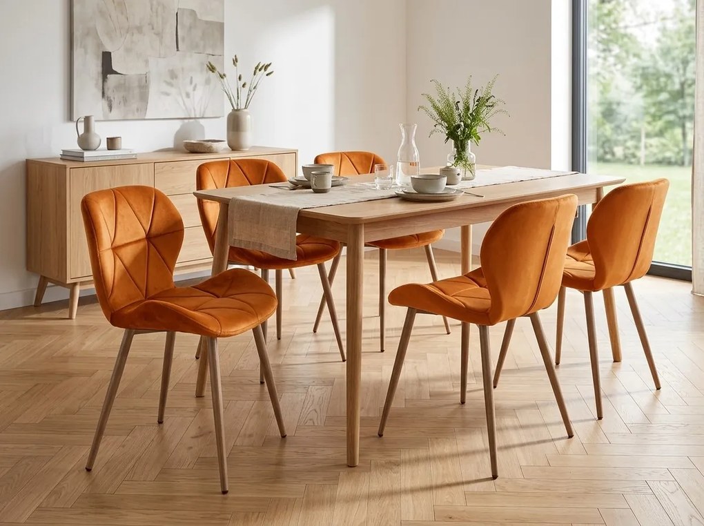 Scaun de sufragerie MANGO VELVET, teracota