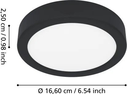 Eglo 901324 - Plafonieră LED pentru baie FUEVA, 7,5W, 230V, Ø16,6 cm, IP44, neagră