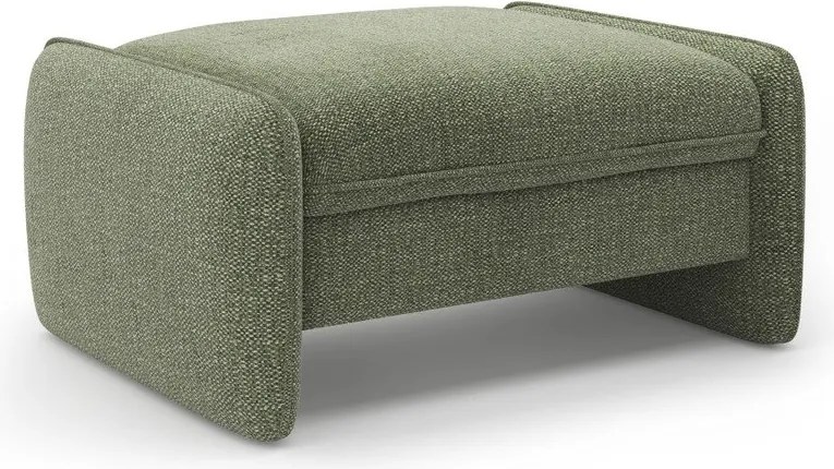 Taburet verde cu tapițerie din chenille Georgia – Micadoni