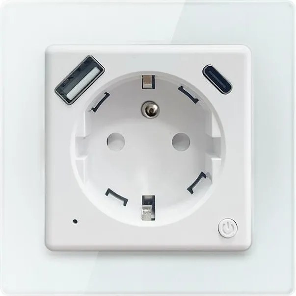 Immax NEO 07544L - Priză inteligentă tip E 16A/230V + 1xUSB-A+1xUSB-C PD 20W Wi-Fi