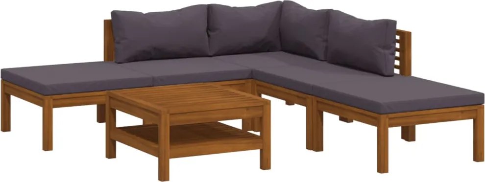 vidaXL Set mobilier grădină cu perne, 6 piese, lemn masiv acacia