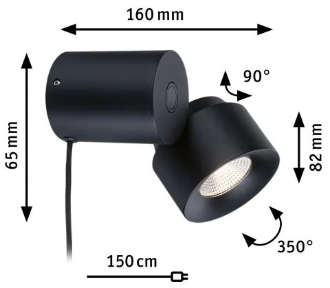 Lampă 2 în 1 dimabilă de masă Paulmann 79776 LED/3W PURIC PANE 230V