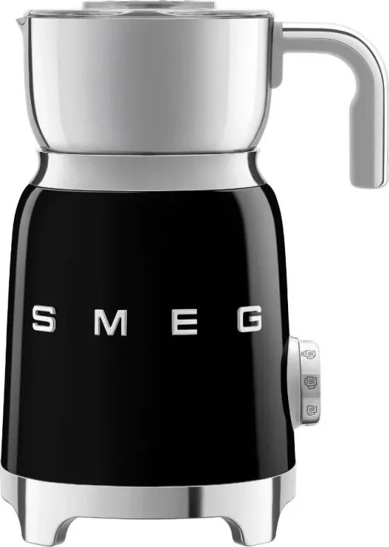 Aparat pentru spumarea laptelui Smeg MFF11BLEU, 500 W, 600 ml, 8 programe, Cana detasabila, Oprire automata, Negru