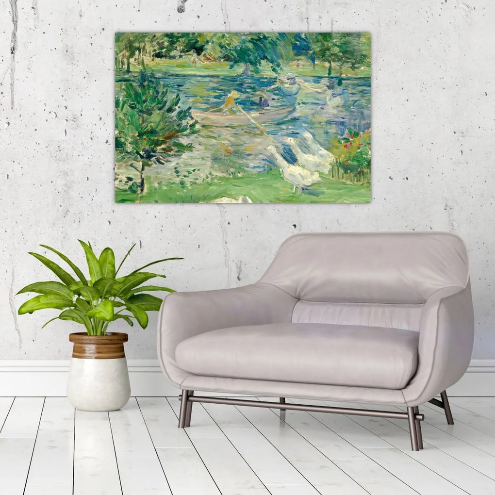 Tablou - Berthe Morisot, Girl in a Boat with Geese, reproducere (90x60 cm)