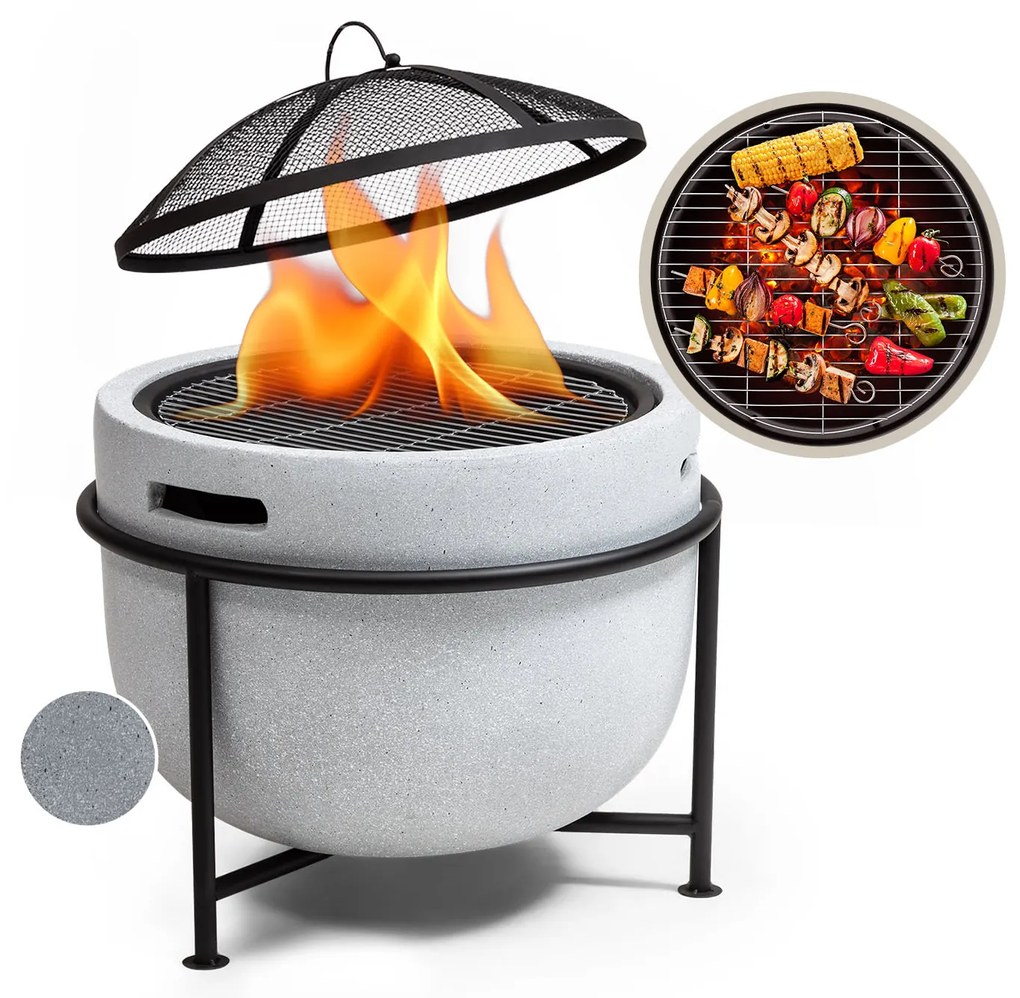 Blumfeldt Grail, vatră cu grătar, MGO și carcasă din oțel, inclusiv protecție împotriva scânteilor